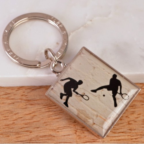 Enamelled Tennis Keyring