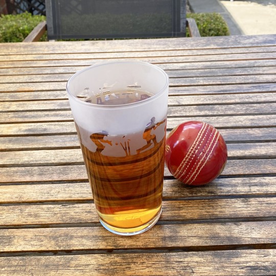 Cricket Etched  Pint Glass