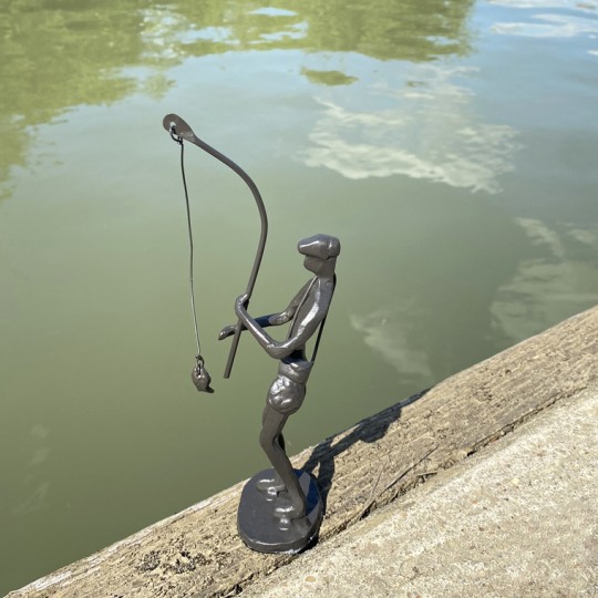 Fisherman Metal Sculpture