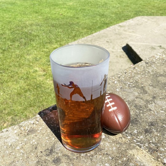 Rugby Etched Pint Glass